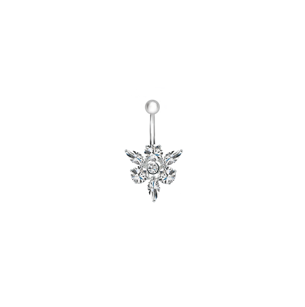 Navel piercing 7 steiners blomst