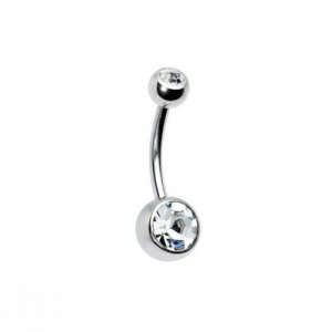 Belly jewlery banana barbel with cz stone