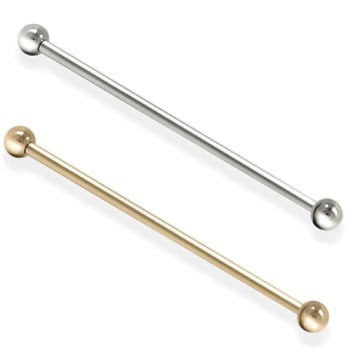 Industrial Plain Bar 1.2 (Gold & Silver) - Posh Piercing